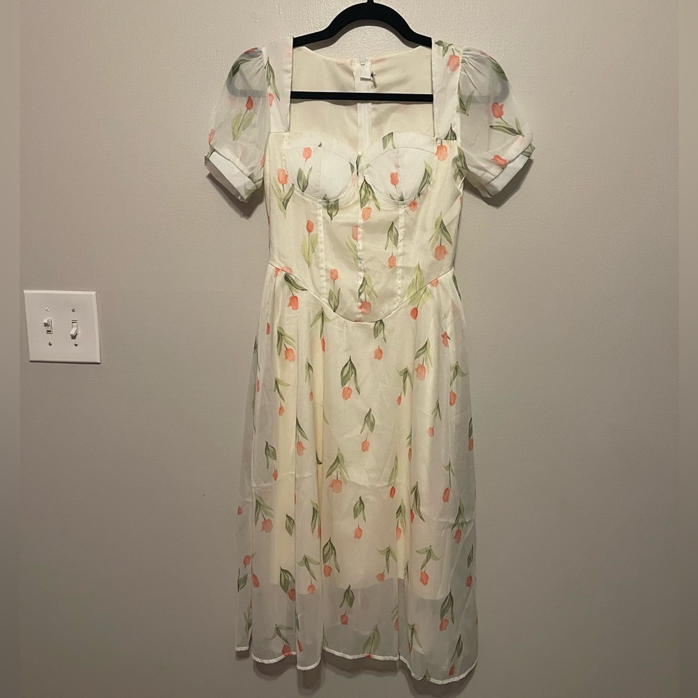 Strawberry Brand Rose Print Dress